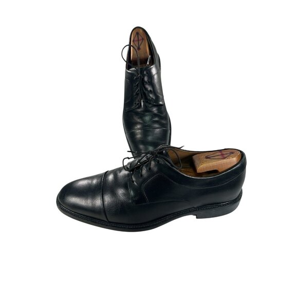 Cole Haan Mens Size 9 M Black Leather Cap Toe Tie Derby Dress Shoes - Picture 1 of 9